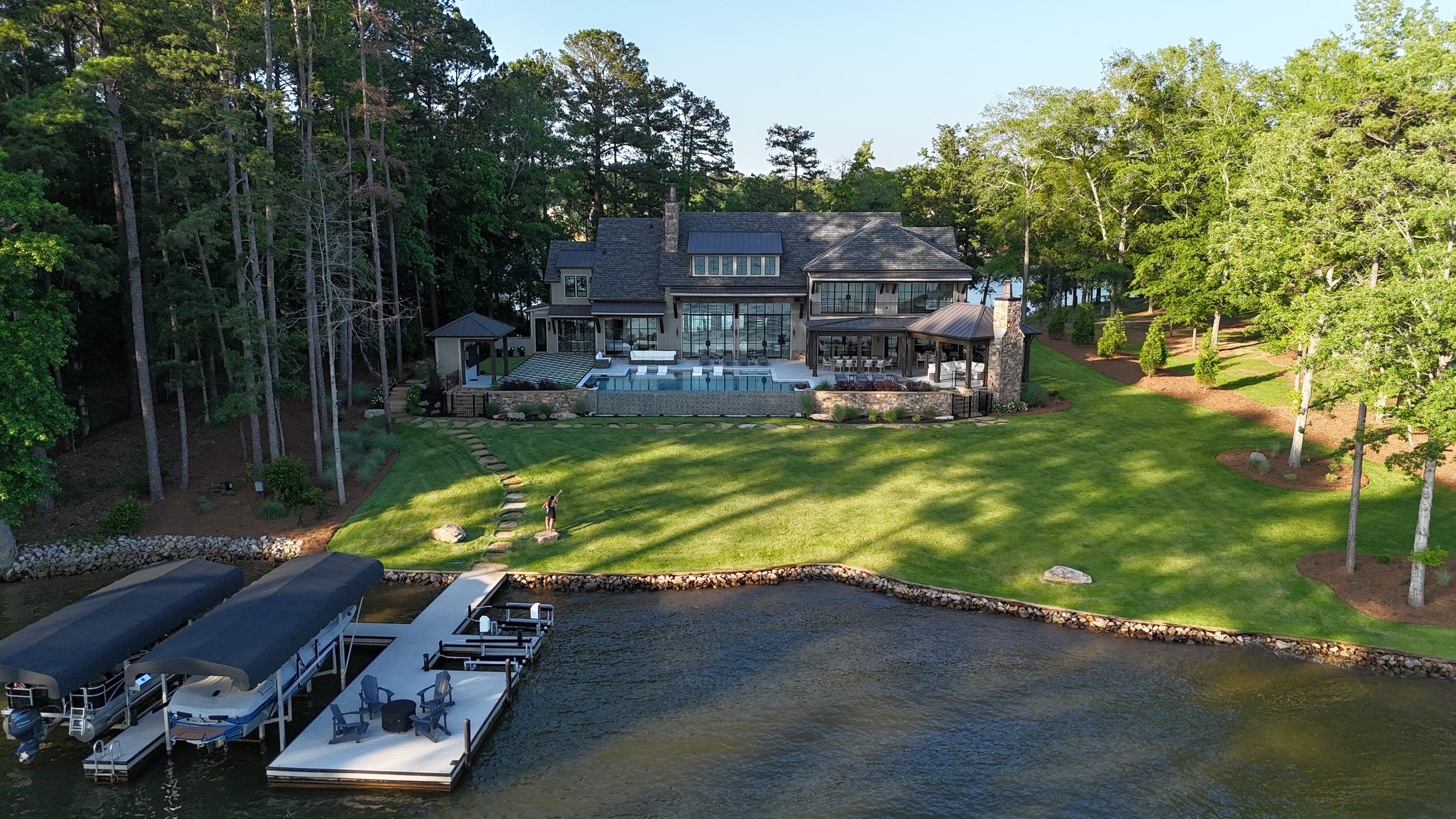 Custom lakefront home built by LaVelle Design & Construction